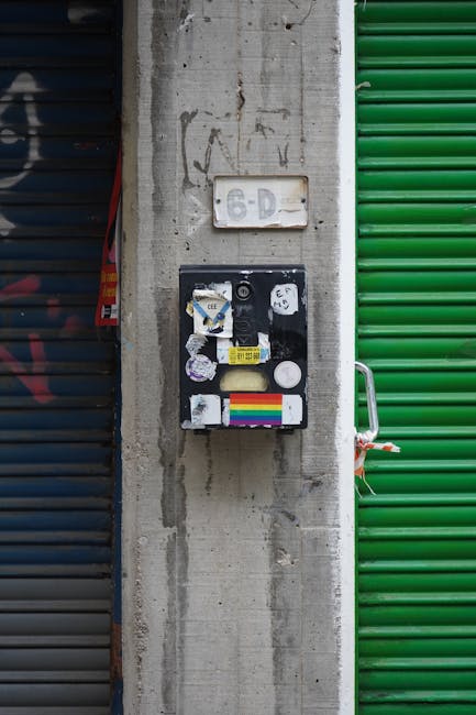 A concrete pillar with markers and number 6, representing our physical presence